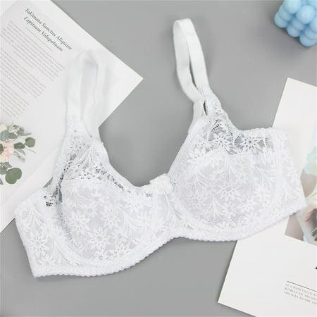 Baodmurt Lace Bras for Women Lounge & Sleep Bralette Lingerie  Underwear  White 30D