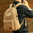 thumbnail image 2 of Student School Bag Canvas College Student Travel Computer Backpack,Blue black, 2 of 2