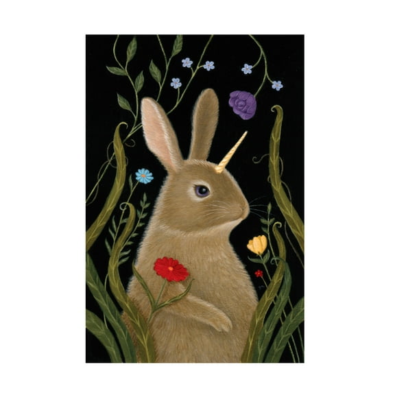 Canvas Wall Art - Gina Matarazzo 'Beatrix the Bunnicorn' Wall Art for Living Room, Bedroom, or Office Décor by Trademark Fine Art - 12 x 19 Inches