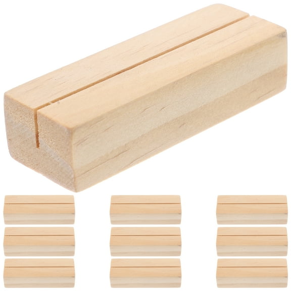 SOPOTUTU Light Yellow Wooden Business Card Holder for Desk, Compact Organizer Holds 10 Cards, Ideal for Office and Home Use