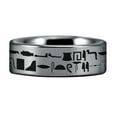 thumbnail image 3 of Silver Tungsten Hieroglyphs Ring, 3 of 4