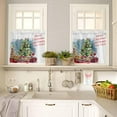 thumbnail image 4 of Christmas Kitchen Curtains and Valances Set, Rod Pocket Curtains Tier Farmhouse Window Curtains 36 Inch Length, Watercolor Xmas Tree Cake Wine Green Ombre 3 Piece Kitchen Curtains Set, 4 of 6