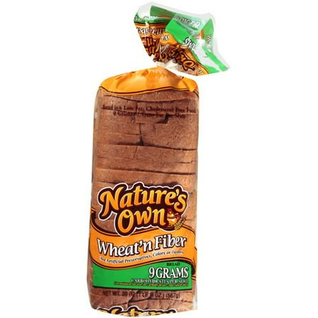 Nature's Own: Wheat'n Fiber Sliced Bread, 20 Oz