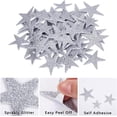 thumbnail image 5 of 3 Sets Christmas Theme EVA Foam Stickers Glitter Powder Star Adhesive Decals for Kid Arts Craft Silver 28~45x27.5~50x2mm 50pcs/set, 5 of 5
