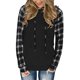 thumbnail image 1 of Sudaderas con Capucha a Cuadros de Manga Larga para Mujer Tops Deportivos Informales elásticos y amigables con la Piel con Bolsillo para Ir de Compras Trabajo en casa Blanco XXL, 1 of 6