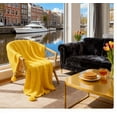 thumbnail image 3 of Chunky Knit Throw Blanket for Couch, Soft Luxurious Moss Stitch Blankets for Bed, Cozy Decorative Farmhouse Knitted Throws for Sofa, Sand Dune,130*230cm, 3 of 5