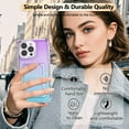 thumbnail image 7 of Allytechgroup Stylish Phone Case for Apple iPhone 16, Gradient Color Back Cover with Card Holder Anti-Scratch Protection TPU Slim Fit Rugged Wallet Case for iPhone 16, Purple+Blue, 7 of 7