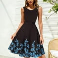 thumbnail image 7 of Floral Cocktail Dresses for Women Formal Business Casual Aline Tank Dress Sleeveless Tea Party Prom Blue, M, 7 of 7