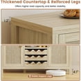 thumbnail image 5 of Winkalon Coffee Bar Cabinet, 47.2" Rattan Sideboard Buffet Cabinet with Storage, Boho Farmhouse Liquor Cabinet with Wine Racks for Living Dining Room Kitchen, Natural, 5 of 10