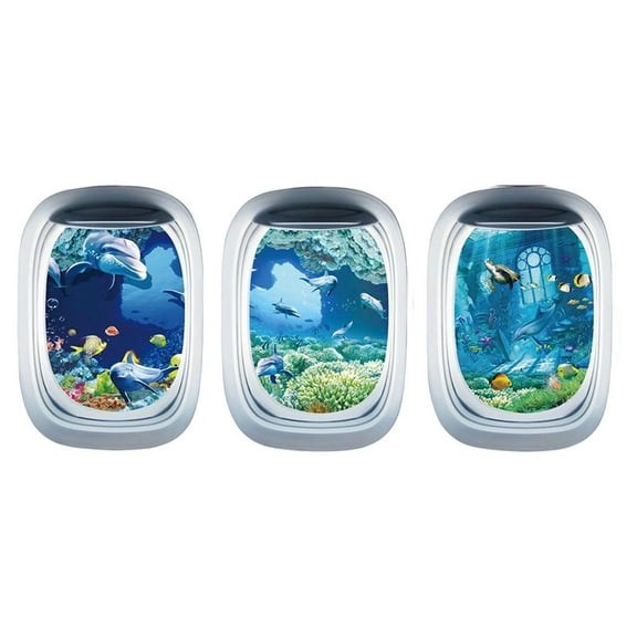 3x Anti Slip Bathtub Stickers ,Marine Waterproof Tub Decals Bathtub Appliques Underwater World Shower Tub Sticker for Pools Shower Supplies