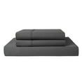 thumbnail image 2 of PRATYUX King 3-PC (1 Fitted + 2 Pillowcases) Pure Organic Bed Sheet Set 700-Thread Count, 12" Deep Pockets - Dark Grey, 2 of 7