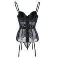 Women's Lingerie Court Bodysuit Plus Size Deep V Corset Nightie Strap Tummy Underwear