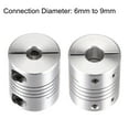 thumbnail image 4 of Uxcell Motor Shaft 6mm to 9mm Helical Beam Coupler Coupling 25mm Dia 30mm Length, 4 of 5