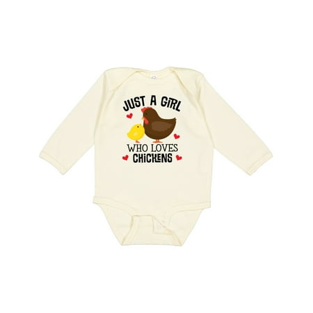 

Inktastic Just a Girl Who Loves Chickens Gift Baby Girl Long Sleeve Bodysuit