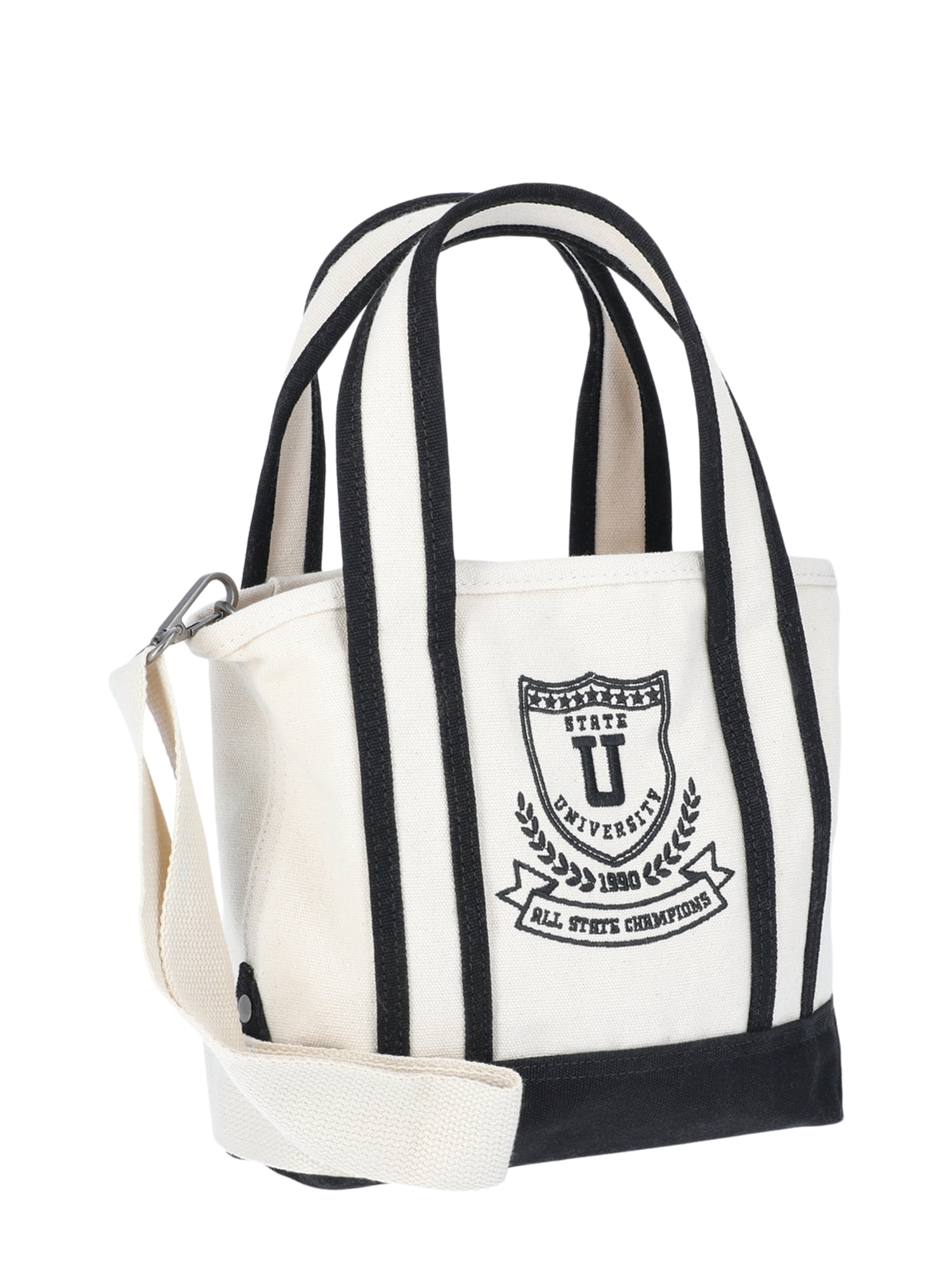 No Boundaries Women's Canvas Mini Tote, Black, Women’s