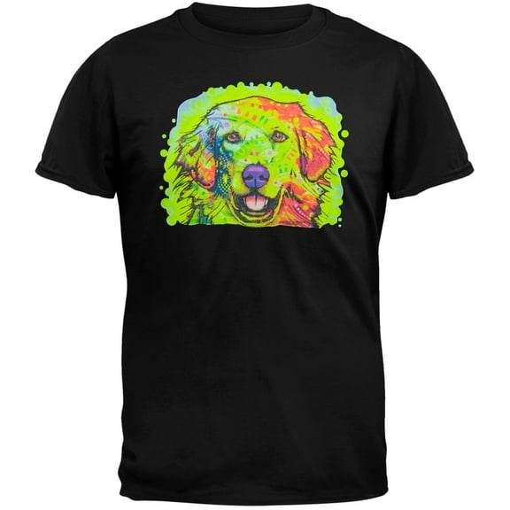Golden Retriever Neon Black Light Adult T-Shirt