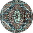 thumbnail image 1 of Ahgly Company Indoor Round Persian Light Blue Traditional Area Rugs, 5' Round, 1 of 4