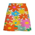 thumbnail image 6 of Colorful Happy Flower Art Print Women's High Waist Skirt Stretchy Casual Mini Skirt, 6 of 8