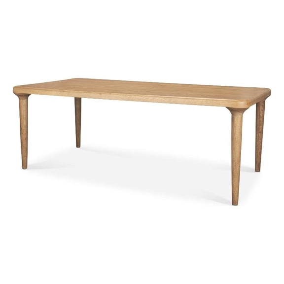Mercana Suvan 84"W Light Brown Rectangular Oak Wood Dining Table