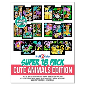 Super Pack Of 18 Fuzzy Velvet Coloring Posters Artistic Edition Stuff2color