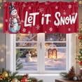 thumbnail image 5 of Christmas Snow Valances for Windows, 54 x 18in, Winter Snowman Snowflakes Xmas Red Rod Pocket Kitchen Valance Curtain Light Filtering Window Treatments for Living Room Bedroom, 1 Panel, 5 of 7