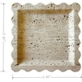 thumbnail image 2 of Handmade Beige Travertine Marble Tray - Scalloped Design for Vanity, Desk, Nightstand, 2 of 6