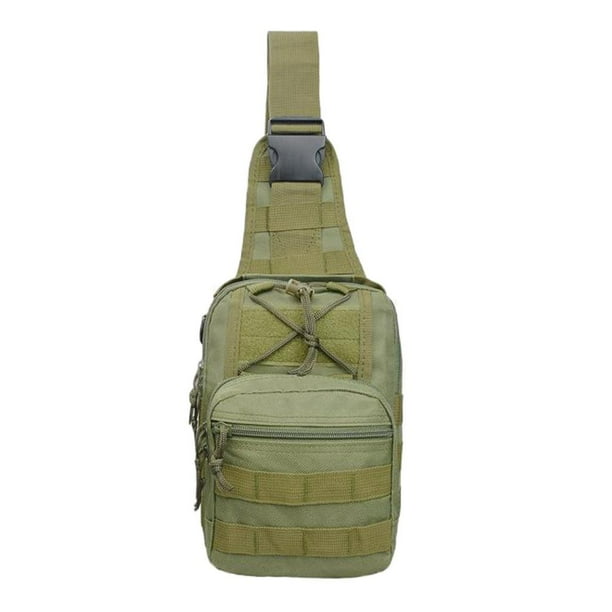 Bolso de hombro táctico para hombre, bolso cruzado Molle, paquete de pecho militar de camuflaje verde Yuyangstore Bolso de hombro para hombre