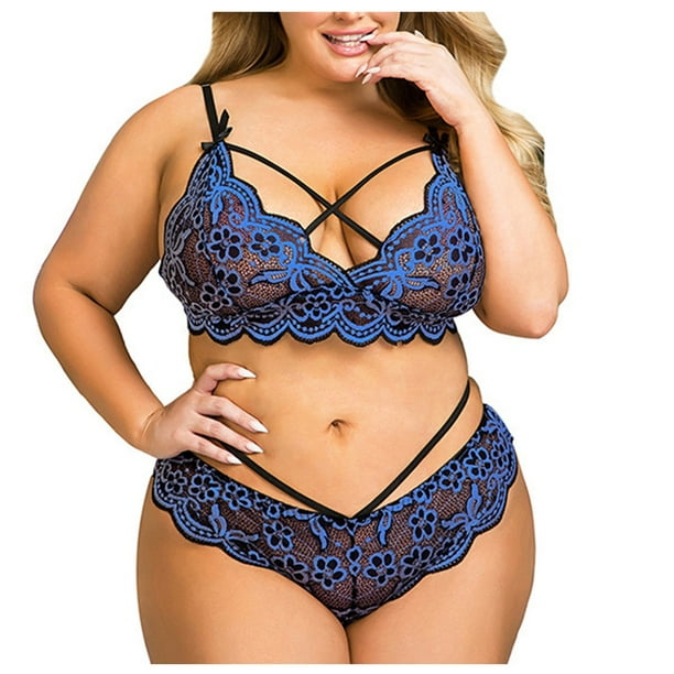 Womens Lingerie Sexy Set with Underwire for Sex Naughty Lace Bra and Panty  Set Push Up Two Piece Role Palying Outfits