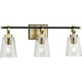 thumbnail image 2 of Cassell Collection Three-Light Vintage Brass Matte Black Luxe Industrial Bath & Vanity Light, 2 of 4