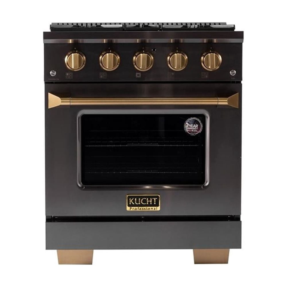 Pemberly Row 30" 4.2 Propane Gas Range in Titanium & Under Cabinet Range Hood