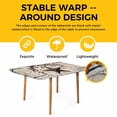 thumbnail image 4 of Texas Star Vintage Table Cloths for 3 Foot Rectangle Tables, Brown Retro Berry Beige Wooden Branches Patio Waterproof Elastic Fitted Tablecloths, Washable Rectangular Table Cover for Camping, 4 of 8