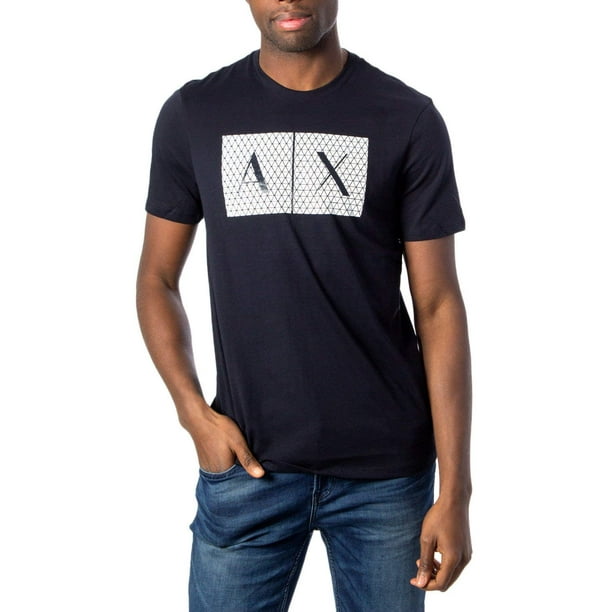 Camiseta Armani Exchange con cuello redondo y logotipo para Hombre - Azul marino