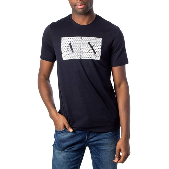 Camiseta Armani Exchange con cuello redondo y logotipo para Hombre - Azul marino