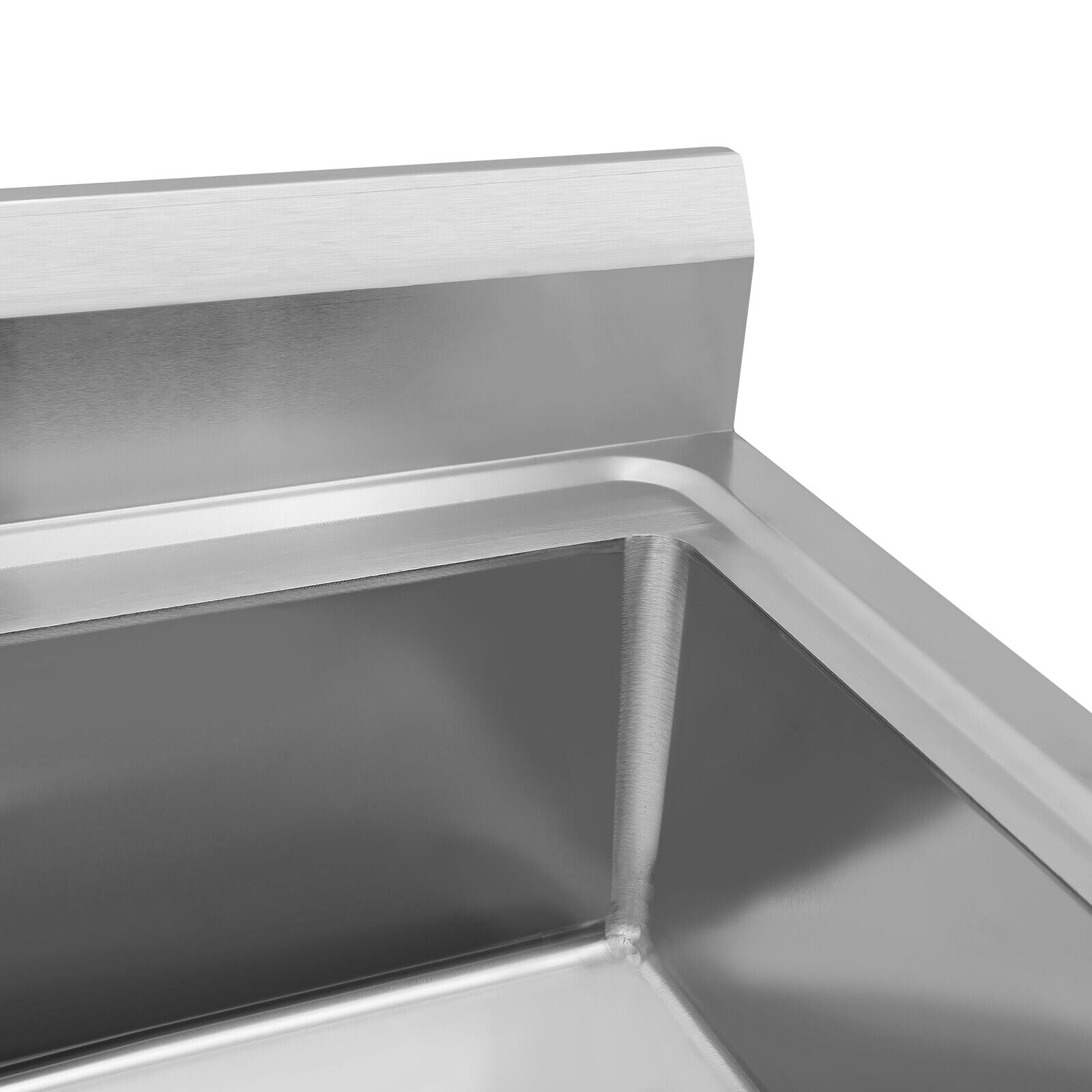 Restaurant Stainless Steel Kitchen Sink Prep Table Sink Free Standing Silver Utility Sink with Faucet 150kg Bear Capacity