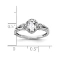 thumbnail image 2 of 925 Sterling Silver Polished White Topaz and Diamond Ring Size 5 Ring for Women - .02 dwt .55 cwt, 2 of 2