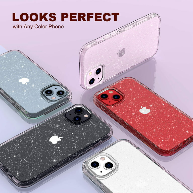 ULAK Phone Case for iPhone 14 Plus, Sturdy Rugged 3 in 1 Hybrid Heavy Duty  Shockproof Case for Apple iPhone 14 Plus 6.7 inch 2022, Crystal Glitter 