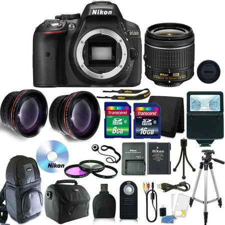 Nikon D5300 Digital SLR Camera with 18-55mm + 24GB + Top Accessory