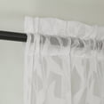 thumbnail image 3 of OVZME Leila 2 Panels Ivory Sheer Curtains 84 Inches Long, Light Filtering 3D Leaf Textured Jacquard Window Drapes for Living Room Bedroom with Top Rod Pocket, Each 40Wx84L Inch, Ivory, 3 of 7