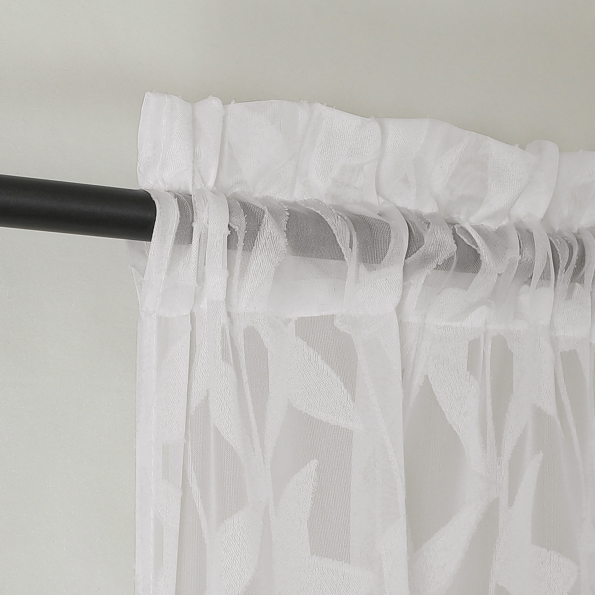 OVZME Leila Ivory Sheer Curtains 63 Inch Length photo 3