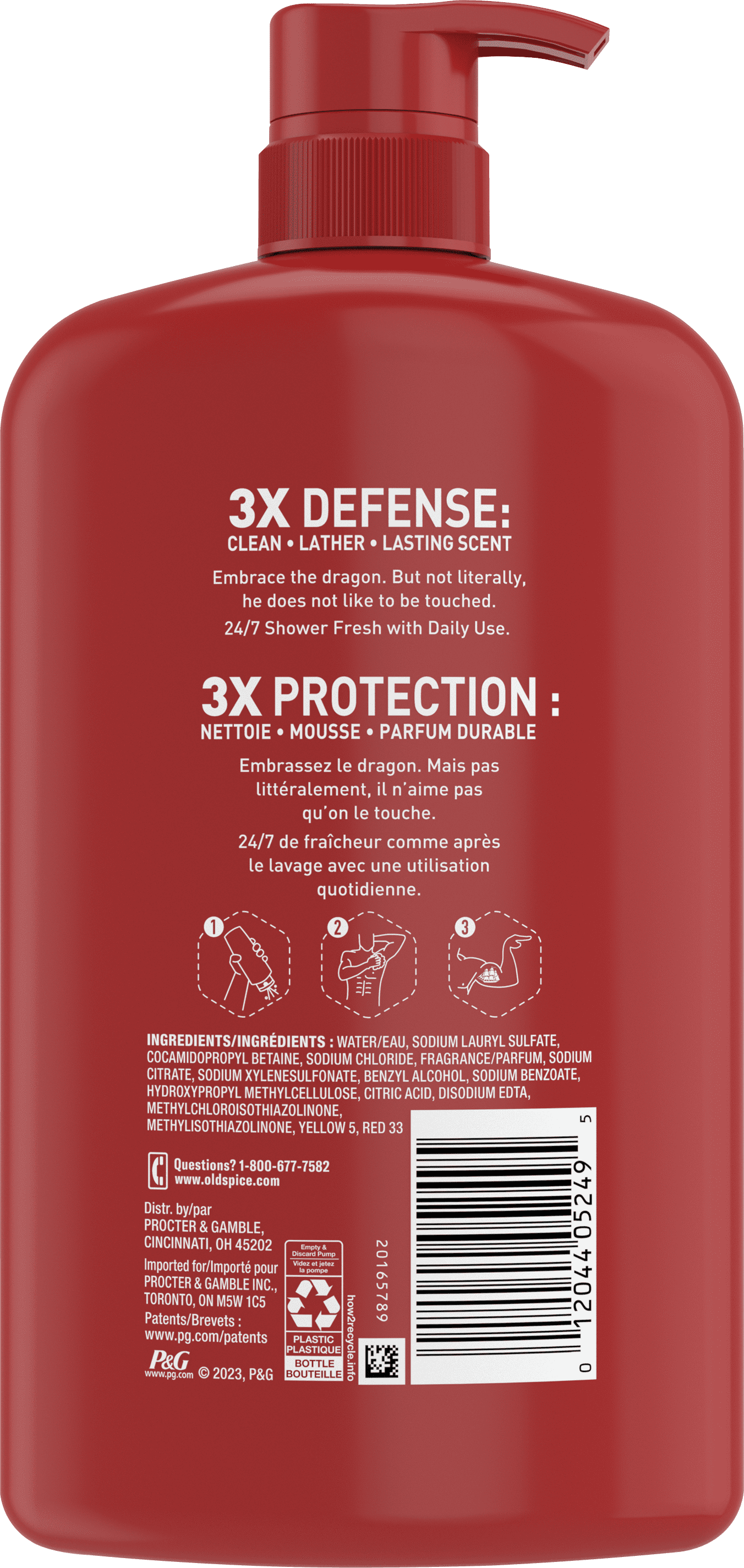 (4 pack) Old Spice Body Wash for Men, Dragonblast, Long Lasting Lather, All Skin Types, 33.4 oz