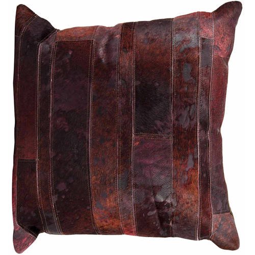 Nourison Decorative Leather Hide Acidwash Stripe Pillow