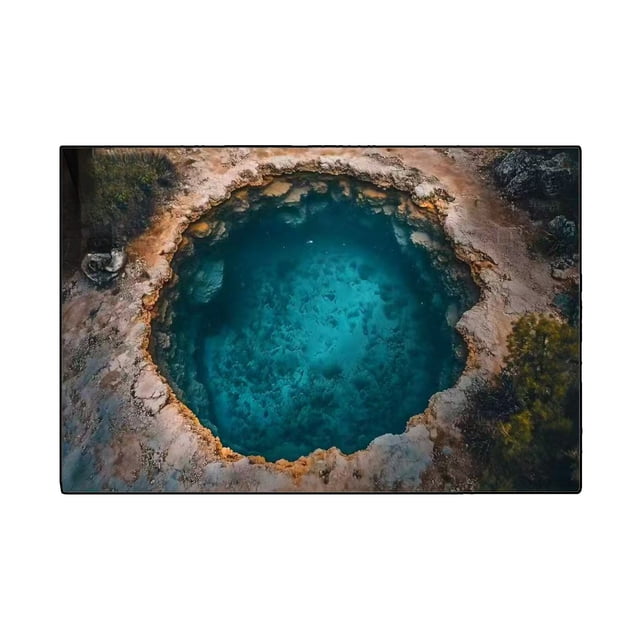 Bathroom Floor Mat 40 cm x 60 cm Visual Crystal Velvet Antiskid Water-absorbent Three-dimensional Nature Scene Design Floor Mat for Entryway or Bathroom