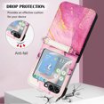 thumbnail image 5 of Compatible for Samsung Galaxy Z Flip5 Crossbody Slim Folding Case, Marble Pattern Luxury PU Leather Detachable Shoulder Strap Lanyard Shockproof Cover for Women Girls,Rose, 5 of 6