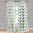 thumbnail image 5 of Ambesonne Christmas Curtains, Trees and Presents, Pair of 28"x84", Sky Blue Yellow Green, 5 of 5