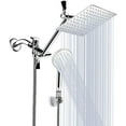 thumbnail image 1 of Shower Head, 8 Inch High Pressure Rainfall Shower Head/Handheld Shower Combo with 11 Inch Extension Arm, 9 Settings Adjustable Anti-leak Shower Head with Holder/Hose, Height/Angle Adjustable, 1 of 7