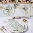 thumbnail image 3 of Turquoise Farmhouse Cloth Napkins, Vintage Flower Leaf Botanical Plant Washable and Reusable Dinner Napkins Set of 8, Table Napkin for Kitchen Party Birthday Wedding Hotel Housewarming 20"x20", 3 of 9