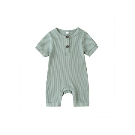 

Toddler Infant Baby Boys Girls Short Sleeve Buttons Romper Jumpsuit Bodysuit Summer Pajamas