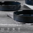 thumbnail image 3 of Vesteel Pasta Bowls Set of 4, 32oz Large Salad Bowls for Dinner Serving Soup, Ceramic Stoneware Pasta Plates with Textured Stripes, Microwave & Dishwasher Safe, Ocean Blue, 3 of 8