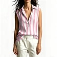 thumbnail image 4 of Noric Women's Striped Print Tank Tops Sleeveless V-Neck Collar Casual Summer Trendy Office Blouse, 4 of 7