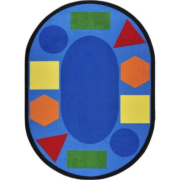 7 ft. 8 in. x 10 ft. 9 in. Sitting Shapes Kid Essentials Oval Rug  Multicolor